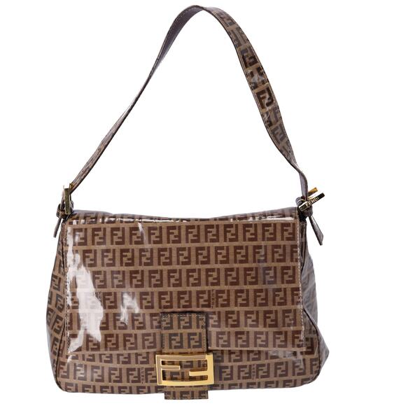 Fendi Zucchino Mama Forever Hobo Dark Beige Brown Multi Coated Canvas - Picture 1 of 8
